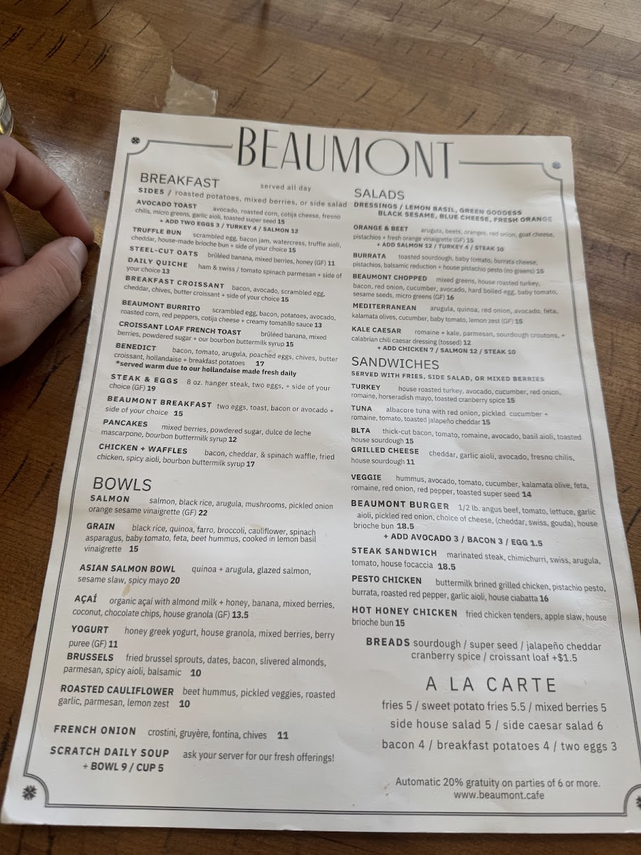 Beaumont Bakery & Cafe Menu - Image 4